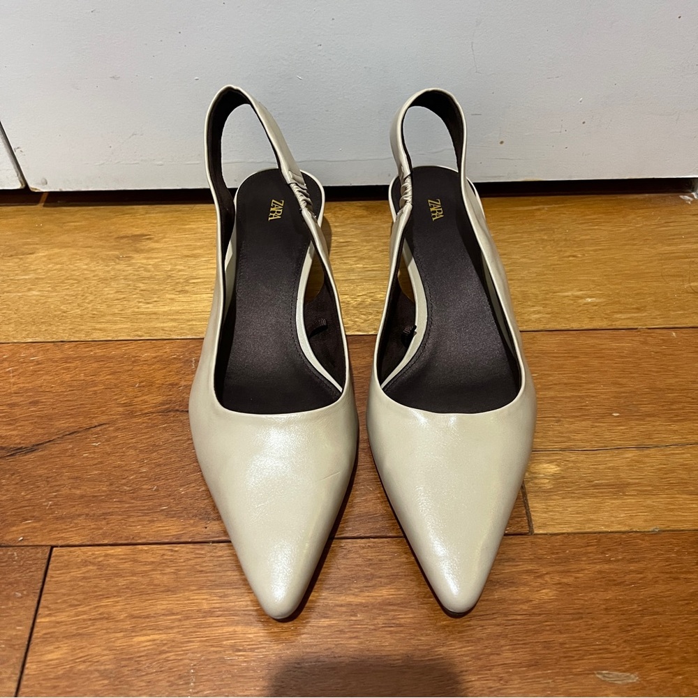 Zara nude slingback kitten heel - Picture 7 of 12
